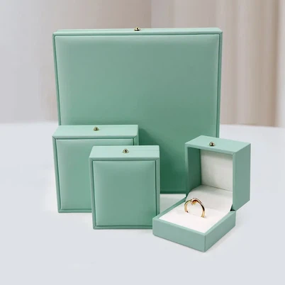 Bijou clamshell bwat kado pou kolye bag Customize logo twal kado bwat anbake papye